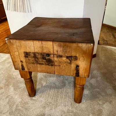 Lot 348 Antique Butcher Block