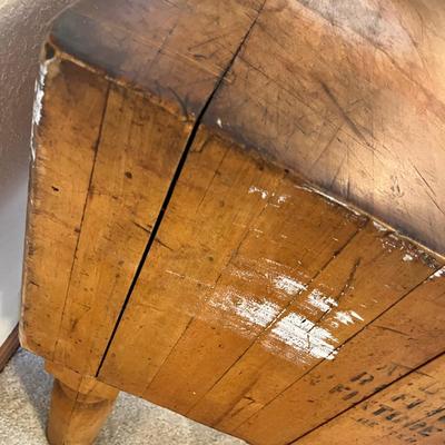 Lot 348 Antique Butcher Block