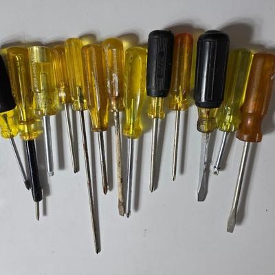 Mixed Screwdrivers – Clear Handles Flathead and Phillips