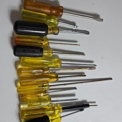 Mixed Screwdrivers – Clear Handles Flathead and Phillips