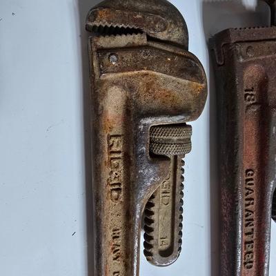 Two Heavy Duty Pipe Wrenches – 14" and 18"