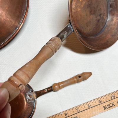 Lot 383 Antique copper skillets