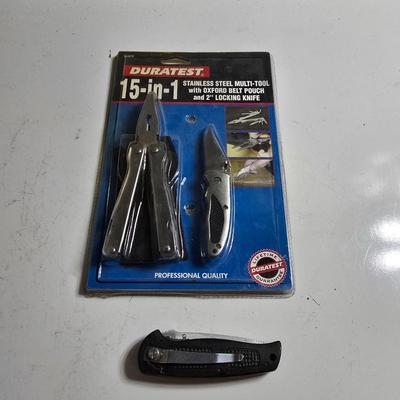 Duratest 15-in-1 Multi-Tool & Locking Knife Set + Bonus Pocket Knife