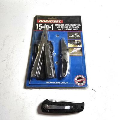 Duratest 15-in-1 Multi-Tool & Locking Knife Set + Bonus Pocket Knife
