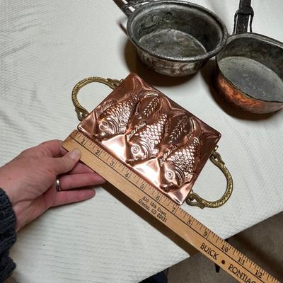 Lot 385 Antique Copper pots & baker