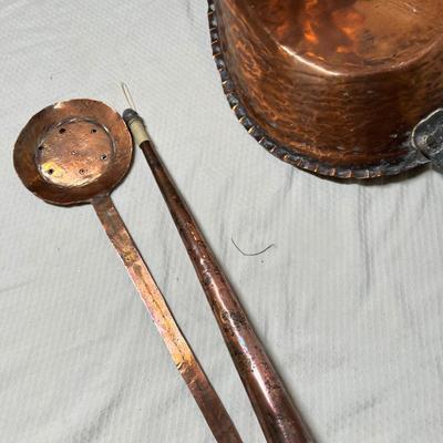 Lot 386 Copper scoops & other