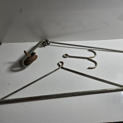 Vintage Meat Hook & Pulley Lot – Butcher or Farm Tools