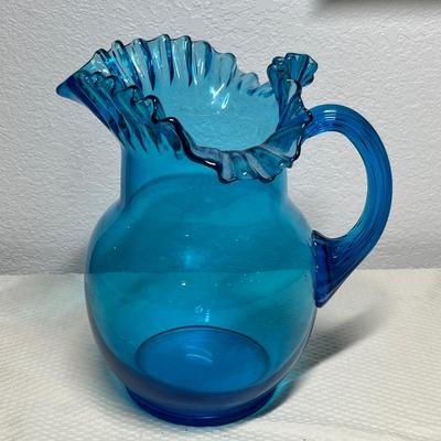 Lot 396 Vintage Blue Pitcher