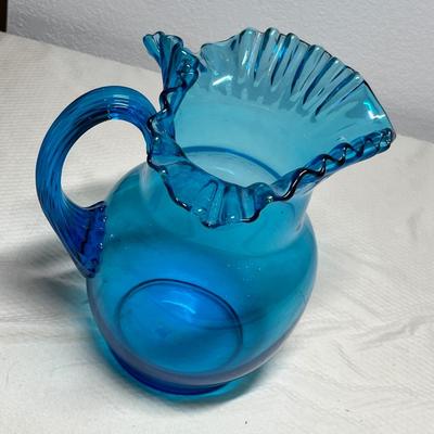 Lot 396 Vintage Blue Pitcher