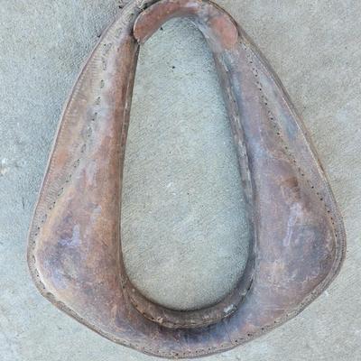 Antique Leather Horse Collar – Rustic Farm Decor