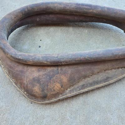 Antique Leather Horse Collar – Rustic Farm Decor