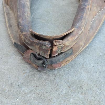 Antique Leather Horse Collar – Rustic Farm Decor