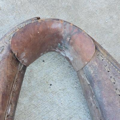 Antique Leather Horse Collar – Rustic Farm Decor