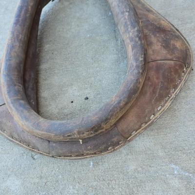 Antique Leather Horse Collar – Rustic Farm Decor