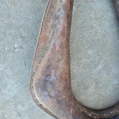 Antique Leather Horse Collar – Rustic Farm Decor