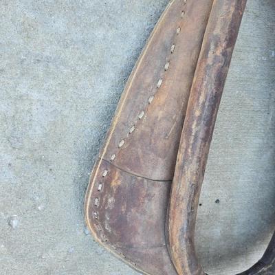 Antique Leather Horse Collar – Rustic Farm Decor