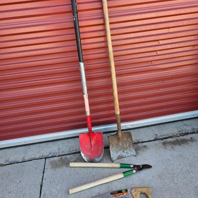 Garden & Yard Tool Assortment – Shovels, Pruners & Hand Saw
