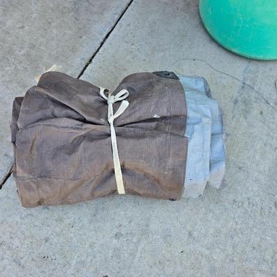 Heavy-Duty Plastic Barrel with Tarps Lot