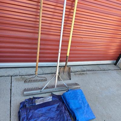Yard Tools & Tarp Lot