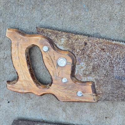 Lot of 4 Vintage Hand Saws – Wood Handles - Great for use or for Artists!