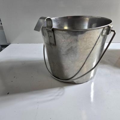 Vintage Stainless Steel Dairy Pails & Bee Smoker Box