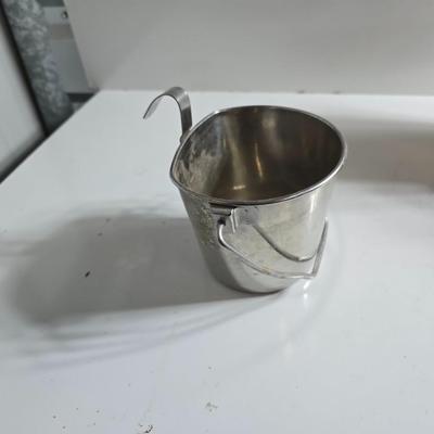 Vintage Stainless Steel Dairy Pails & Bee Smoker Box