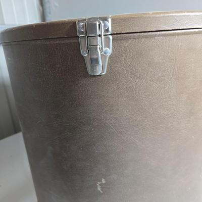 Vintage Round Hat Box with Latch Closure