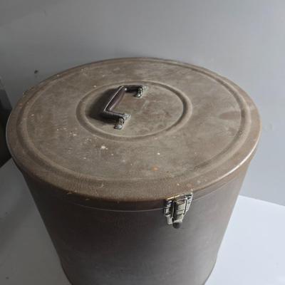 Vintage Round Hat Box with Latch Closure