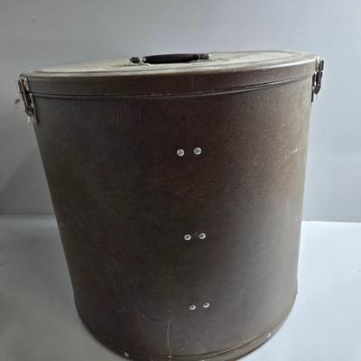 Vintage Round Hat Box with Latch Closure