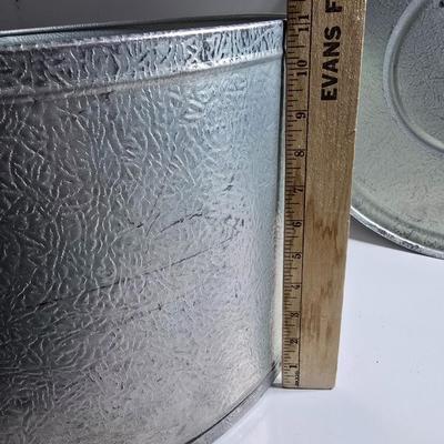 Vintage Hat Box with Faux Leather Texture & Buckle Handle