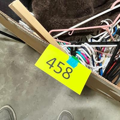 Lot 458 Box of hangers & other
