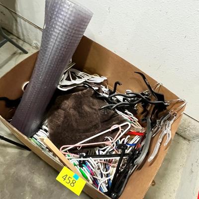 Lot 458 Box of hangers & other