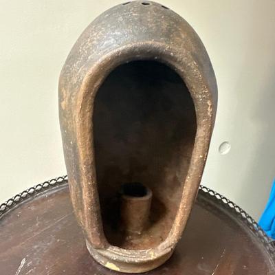 Vintage folk art/ medival pottery candle holder