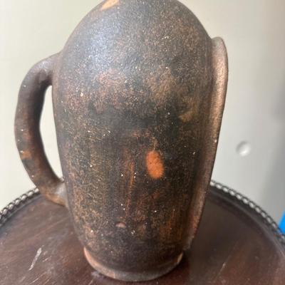 Vintage folk art/ medival pottery candle holder