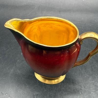 Rare 1920s Antique Rouge Royale Art Deco CarltonWare Lidded Tea Box, Lidded Sugar Bowl and Creamer