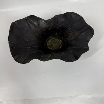 Antique Bronze Centerpiece Lotus Flower Organic Bowl