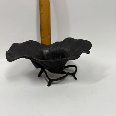 Antique Bronze Centerpiece Lotus Flower Organic Bowl