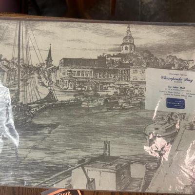 4 placemat set by artist John Moll