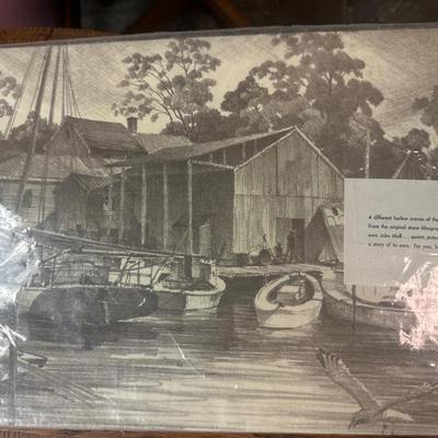 4 placemat set by artist John Moll