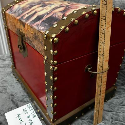 Cherub (Angel) Treasure Chest Trunk - 12.5"Wx11.7"Hx9.5"D Approx