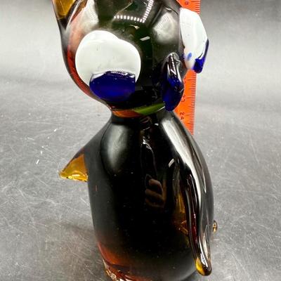 Art Glass Owl Figurine Murano Style