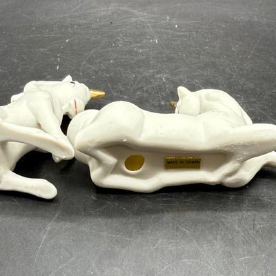 Vintage 1980’s White Porcelain UNICORN Figurines by Enesco