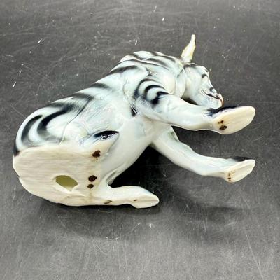 Vintage Sitting Zebra Porcelain Bone China Figurine