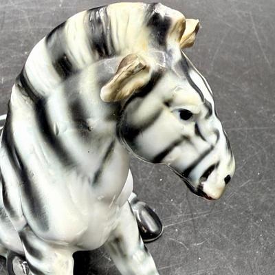 Vintage Sitting Zebra Porcelain Bone China Figurine