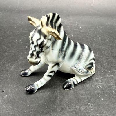 Vintage Sitting Zebra Porcelain Bone China Figurine