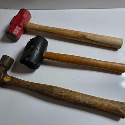 Assorted Hammer Lot – Sledge, Rubber Mallet & Ball Peen