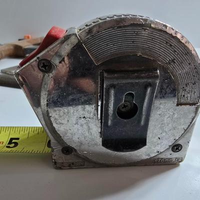 Mixed Hand Tool Lot – Hammer, Clamp, Chalk Line & More