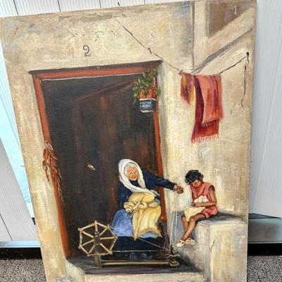 Oil on Canvas unframed, inspired by "Spinner w/Girl" by Herman Schreiber