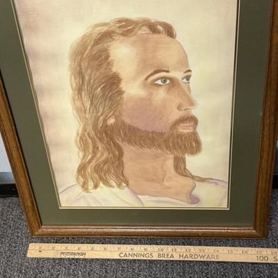Copy of Vintage Framed Head of Christ Litho Print (inspired by the work of Warner Sallman)