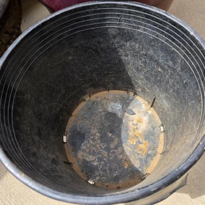 Three Large Outdoor Planters – Plastic & Resin